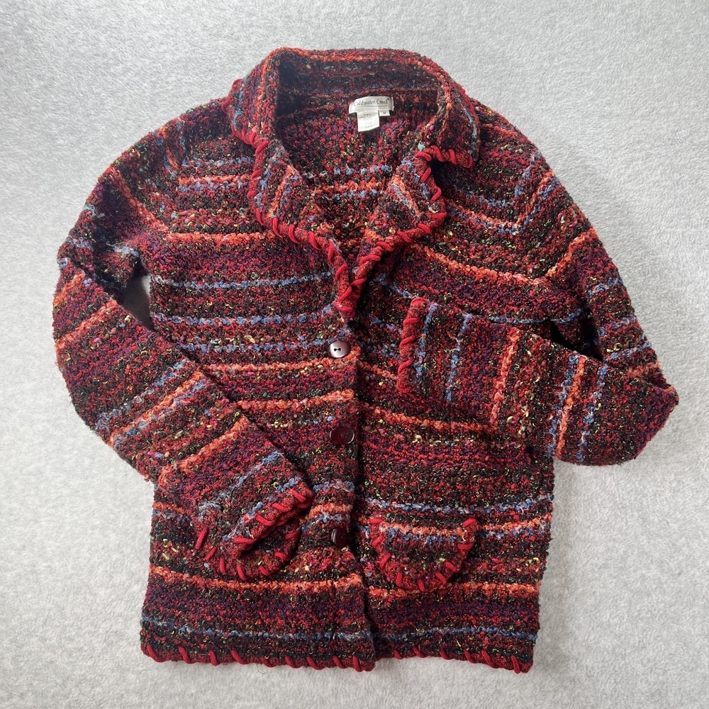 Vintage Coldwater Creek Women Medium Multicolor Cozy Cardigan Granycore